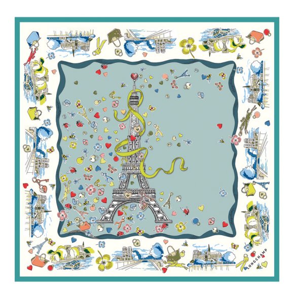 Longchamp |Equestrian Tower Seidenschal 50 Eisenkraut – SONSTIGES |Eisenkraut