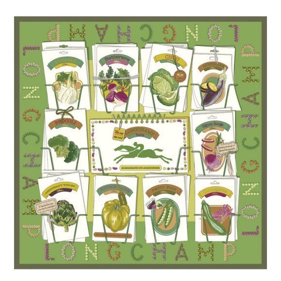 Longchamp |Seidenschal „In the Vegetable Garden" 70 Laurel – SONSTIGES |Laurel