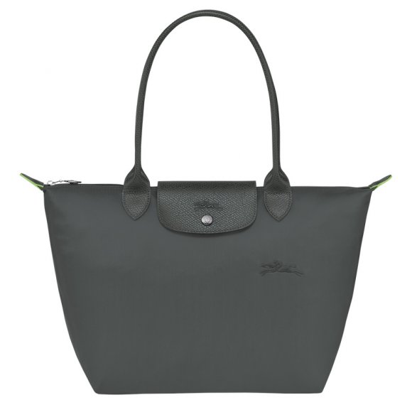 Longchamp |Le Pliage Green M Tote Bag Graphit – Recyceltes Canvas |Graphit