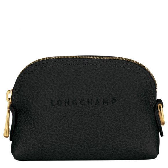 Longchamp |Le Foulonn Münzbörse Schwarz – Leder |Schwarz