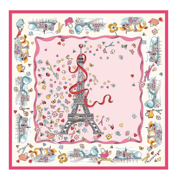 Longchamp |Equestrian Tower Seidenschal 50 Marshmallow – SONSTIGES |Marshmallow