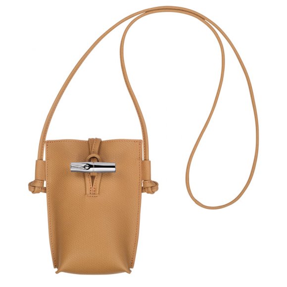 Longchamp |Le Roseau Handyhülle Walnuss – Leder |Walnuss