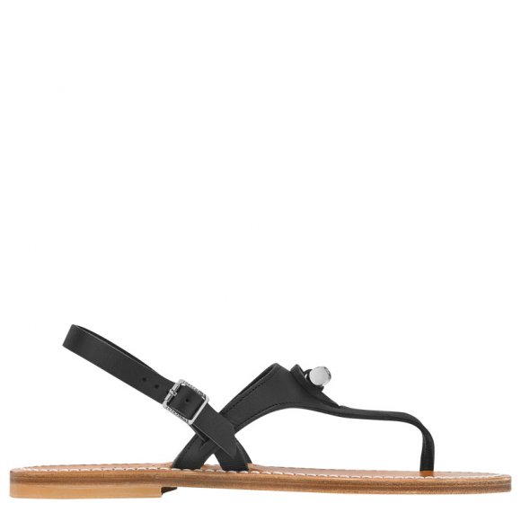 Longchamp |x K.Jacques Sandalen Schwarz – Leder |Schwarz