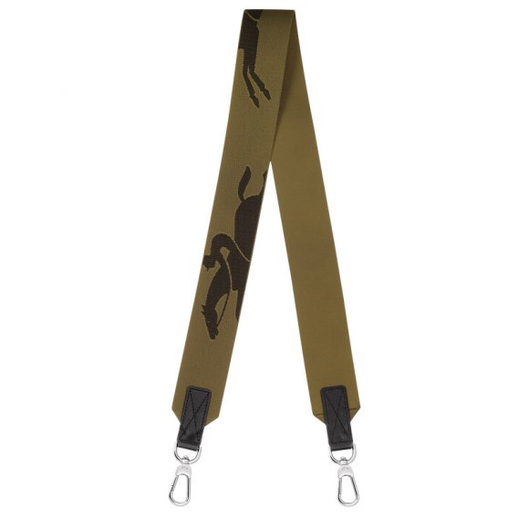 Longchamp |3D-Schultergurt Artischocke – Canvas |Artischocke