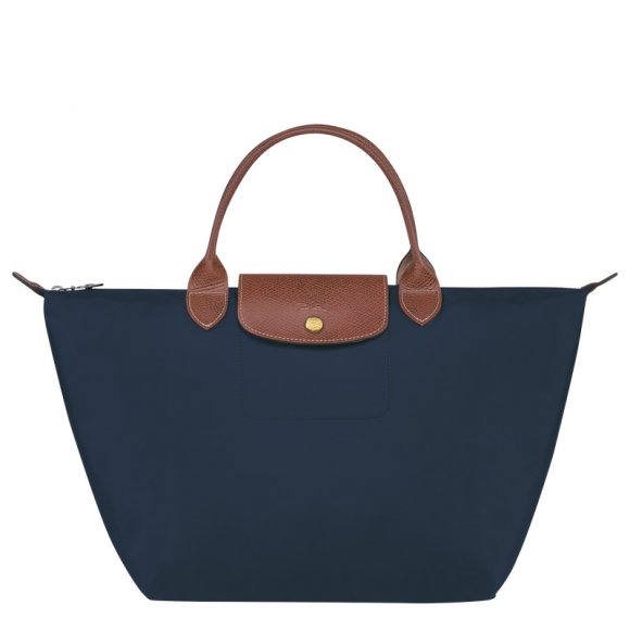 Longchamp |Le Pliage Original M Handtasche, Marineblau – Recyceltes Canvas |Marineblau