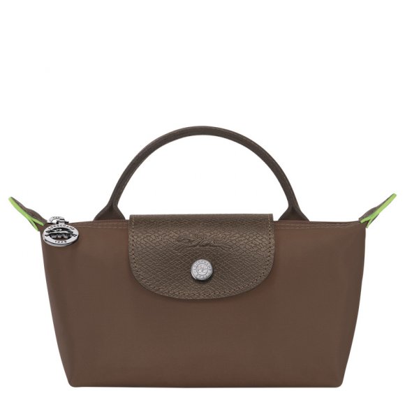 Longchamp |Le Pliage Grüne Tasche mit Griff Terra – Recyceltes Canvas |Terra
