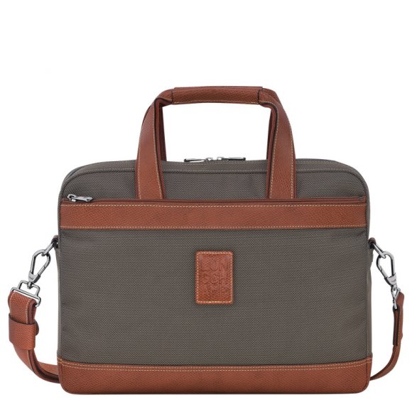 Longchamp |Boxford S Aktentasche, Braun – Recyceltes Canvas |Braun