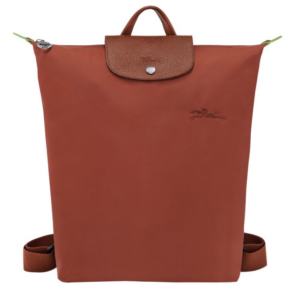 Longchamp |Le Pliage Grüner M Rucksack Kastanienbraun – Canvas |Kastanienbraun