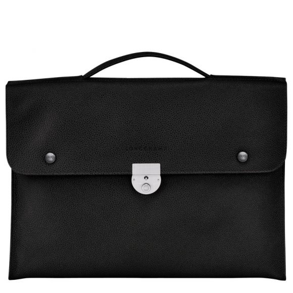 Longchamp |Le Foulonn S Aktentasche Schwarz – Leder |Schwarz