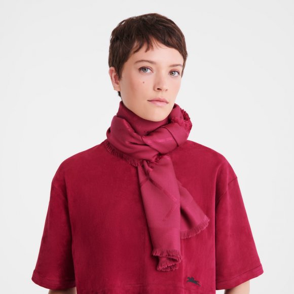 Longchamp |Le Roseau Schal Rote Bete – Seidenmischung |Rote Bete