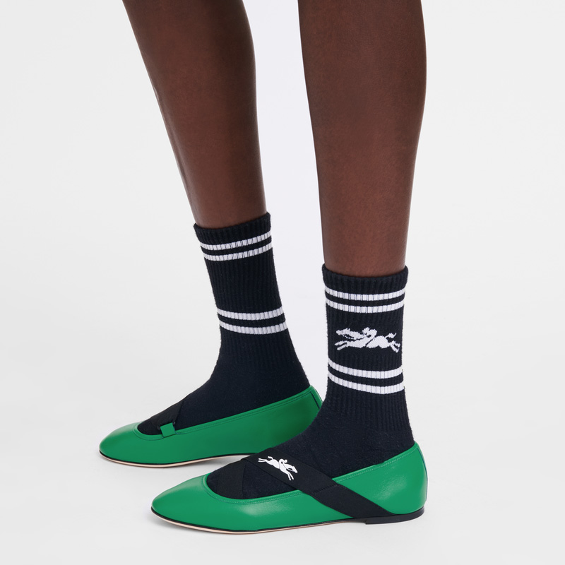 Longchamp |Socken Schwarz – Strick |Schwarz