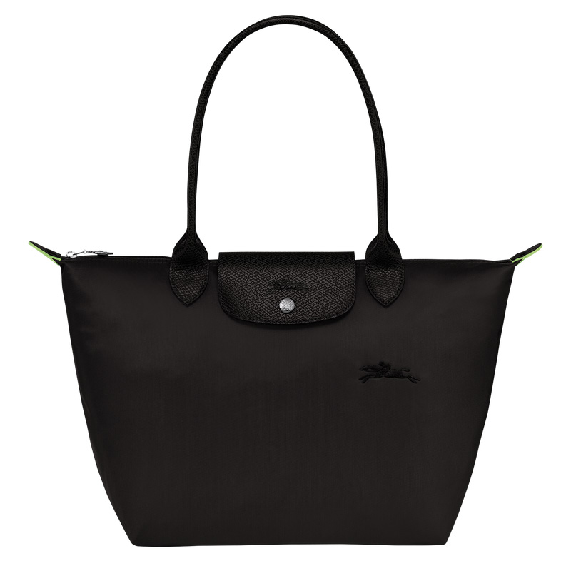 Longchamp |Le Pliage Green M Tote Bag Schwarz – Recyceltes Canvas |Schwarz
