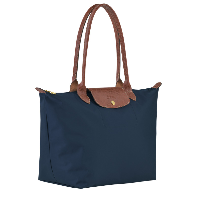 Longchamp |Le Pliage Original L Tote Bag, Marineblau – Recyceltes Canvas |Marineblau