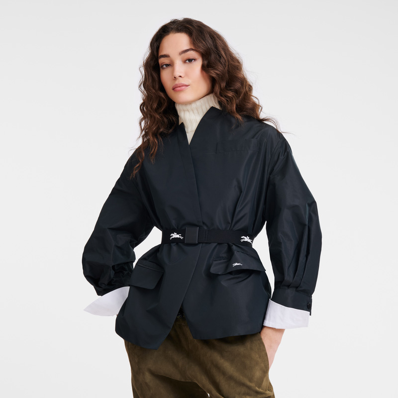 Longchamp |Damengürtel Schwarz – Canvas |Schwarz