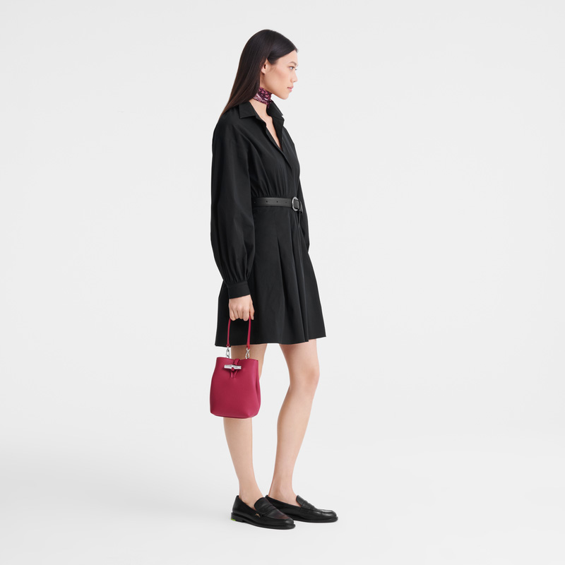 Longchamp |Le Roseau XS Beuteltasche, Beetroot – Leder |Beetroot