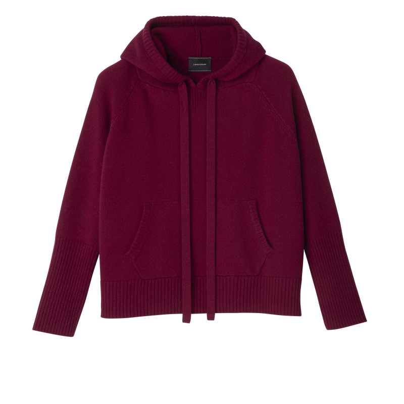 Longchamp |Kapuzenpullover Rote Bete – Strick |Rote Bete