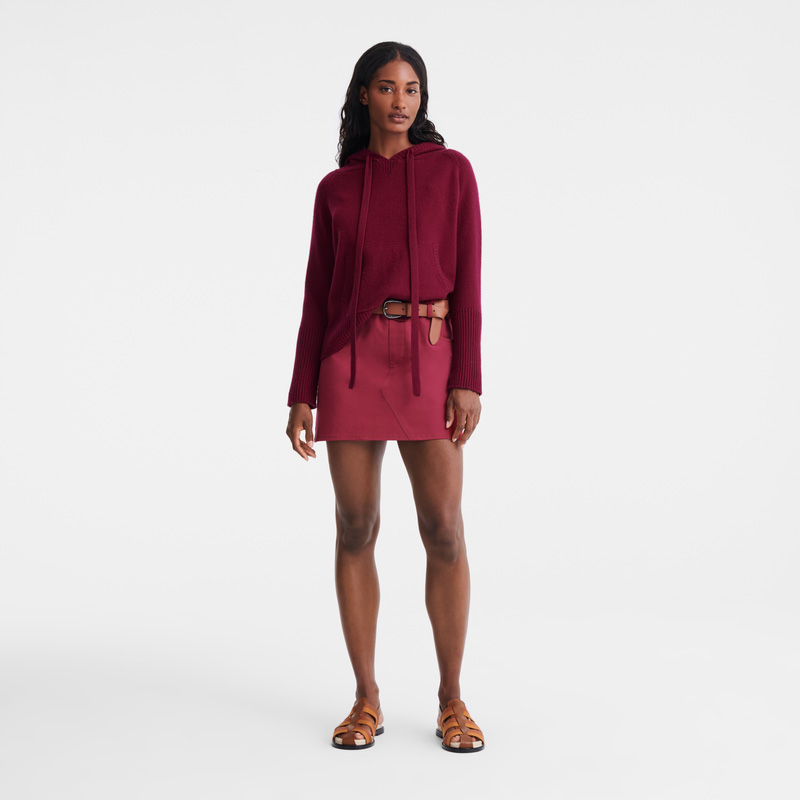 Longchamp |Kapuzenpullover Rote Bete – Strick |Rote Bete