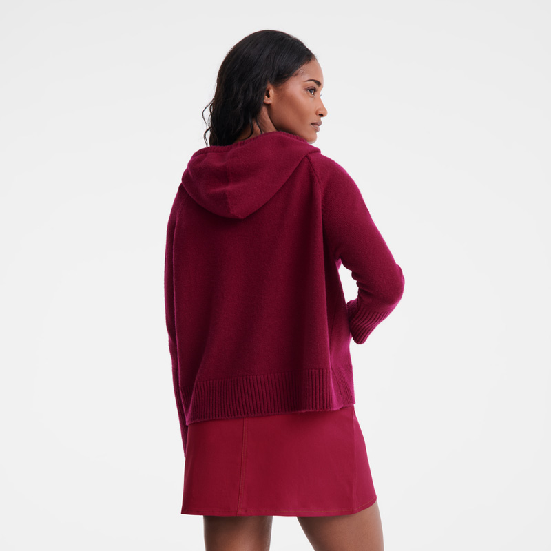 Longchamp |Kapuzenpullover Rote Bete – Strick |Rote Bete