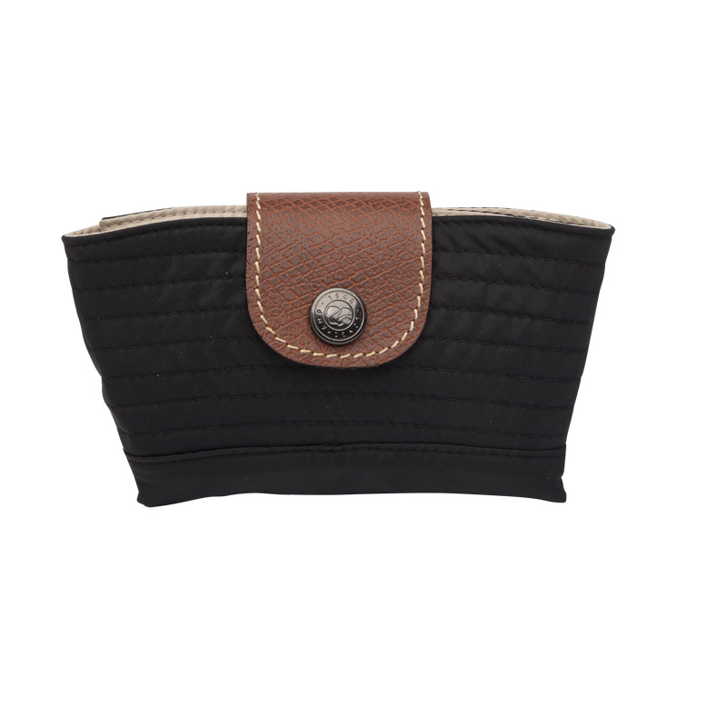 Longchamp |Wendbarer Fischerhut Schwarz/Papier – Technischer Taft |Schwarz/Mahagoni