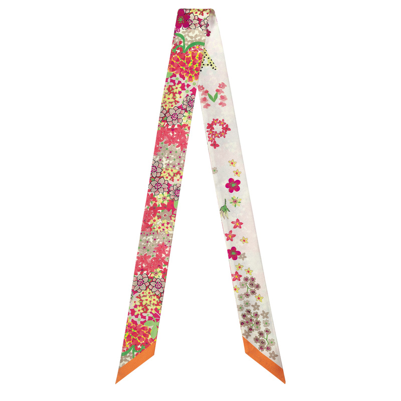 Longchamp |Bandeau-Blumencollier Orange – Seide |Orange