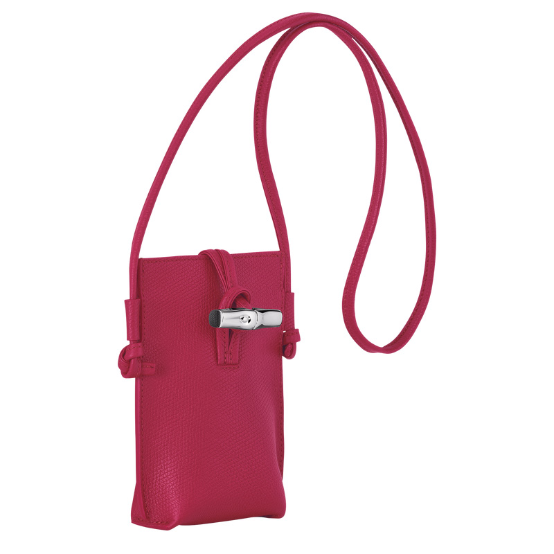 Longchamp |Le Roseau Handyhülle Rote Bete – Leder |Beetroot