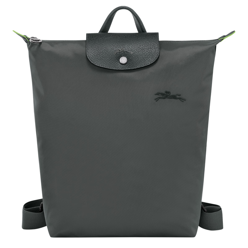 Longchamp |Le Pliage Grüner M Rucksack Graphit – Canvas |Graphit
