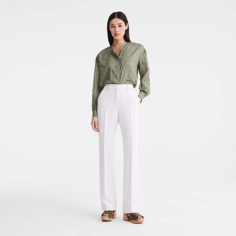 Longchamp |Hose Ecru – Krepp |Ecru