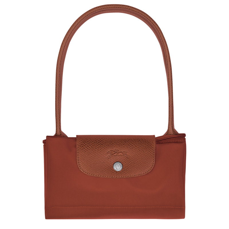Longchamp |Le Pliage Grüne M Tragetasche Kastanienbraun – Recyceltes Canvas |Kastanienbraun