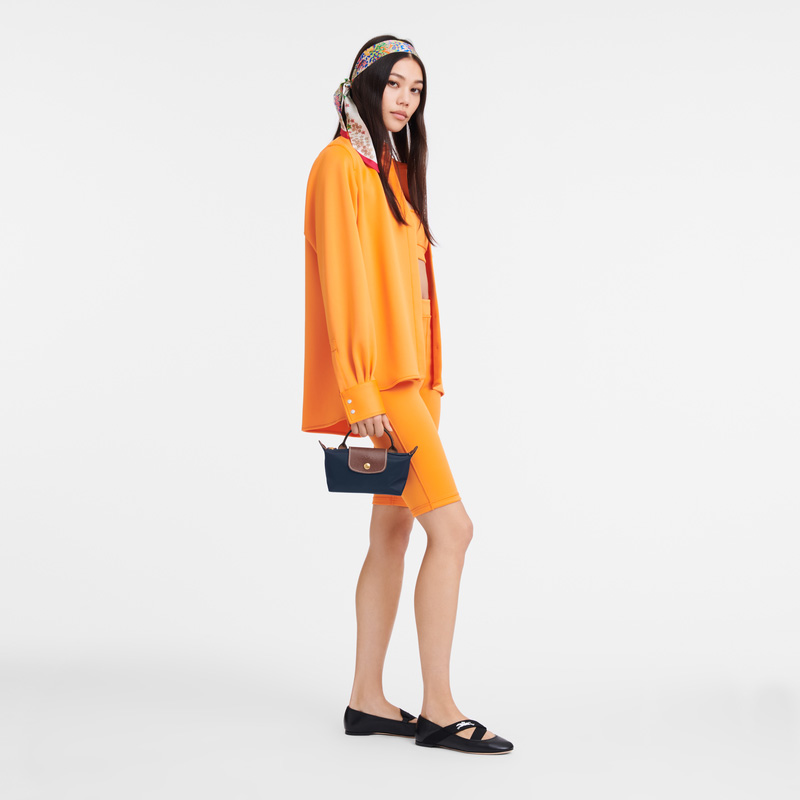 Longchamp |Le Pliage Original Tasche mit Tragegriff, Marineblau – Recyceltes Canvas |Marineblau