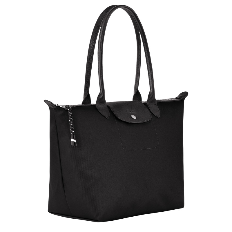 Longchamp |Le Pliage Energy L Tragetasche Schwarz – Recycelter Canvas |Schwarz