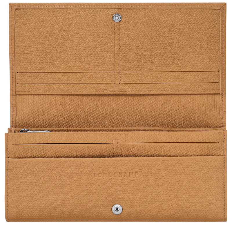 Longchamp |Le Roseau Klappgeldbörse, Walnuss – Leder |Walnuss