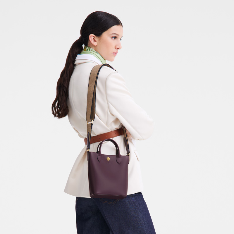 Longchamp |Pure XS Tote Bag Aubergine – Leder |Aubergine