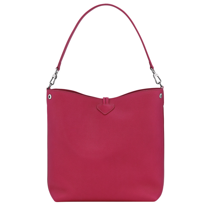 Longchamp |Le Roseau M Schultertasche, Beetroot – Leder |Rote Bete