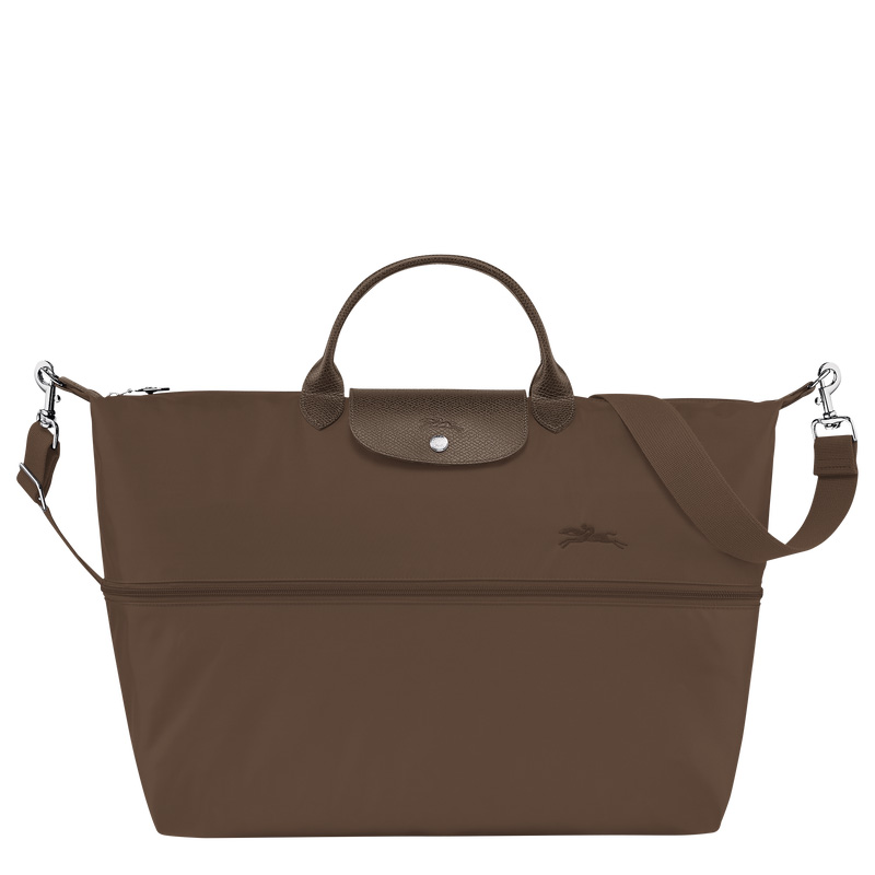 Longchamp |Le Pliage Grüne Reisetasche, erweiterbar Terra – Recyceltes Canvas |Terra