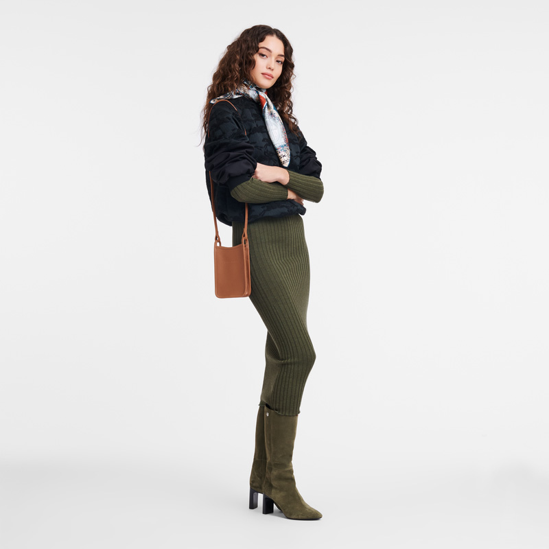 Longchamp |Le Foulonn Handyhülle Karamell – Leder |Karamell