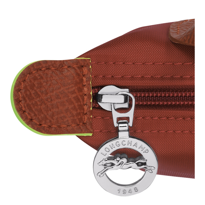 Longchamp |Le Pliage Grüner Beutel mit Griff Kastanienbraun - Recyceltes Segeltuch |Kastanienbraun