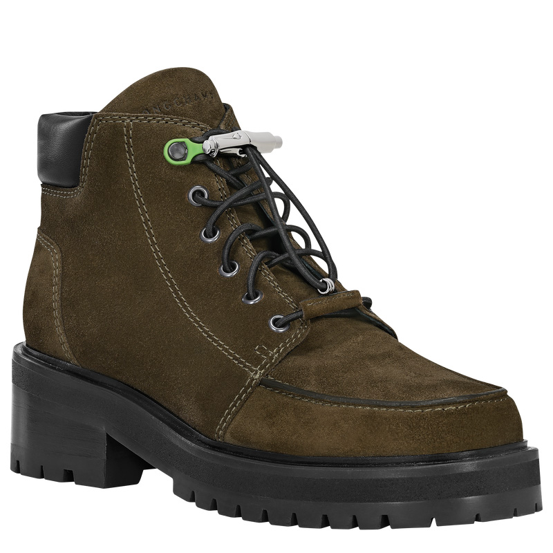 Longchamp |La Baroudeuse Stiefel Oliv – Leder |Olivgrün