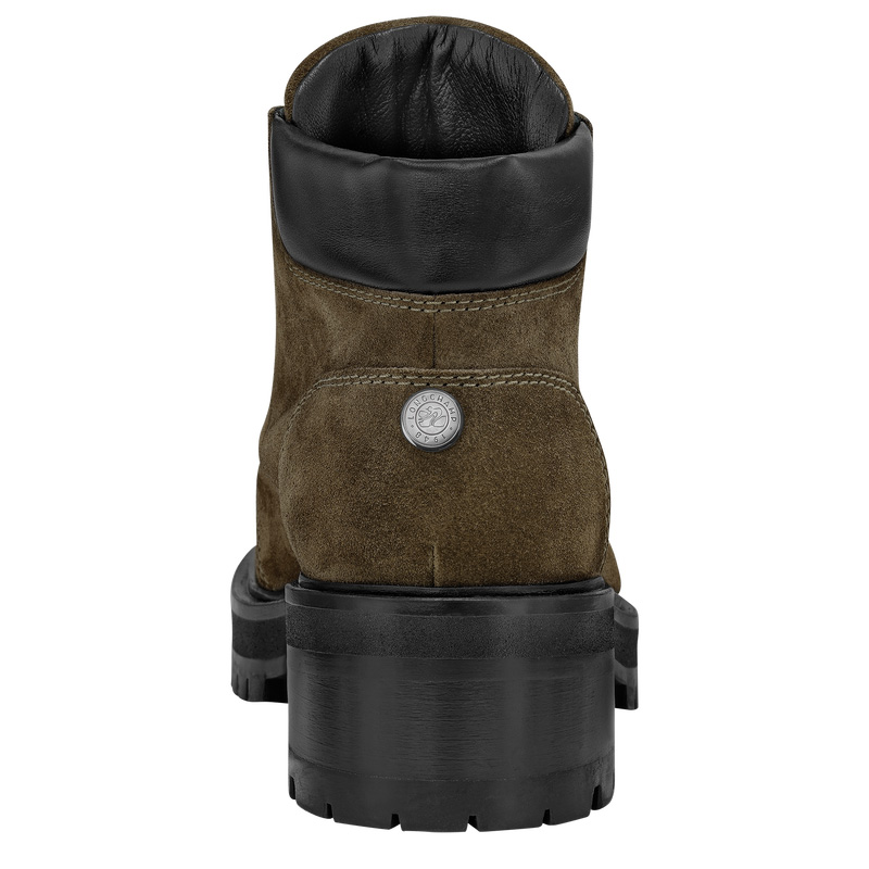 Longchamp |La Baroudeuse Stiefel Oliv – Leder |Olivgrün