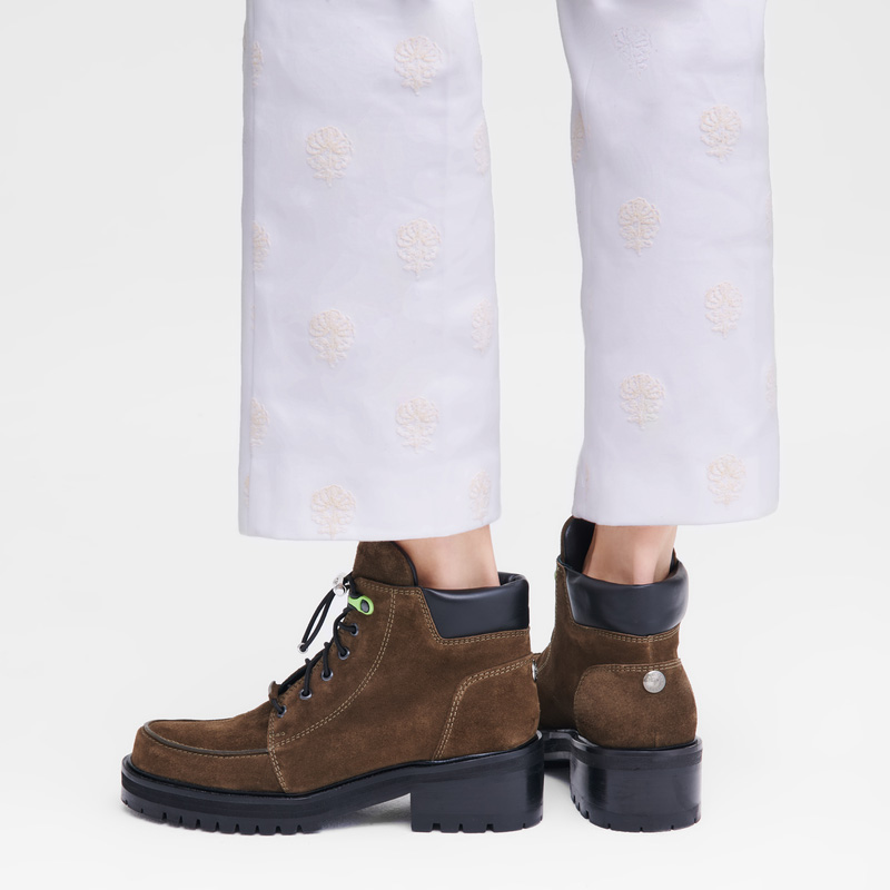 Longchamp |La Baroudeuse Stiefel Oliv – Leder |Olivgrün