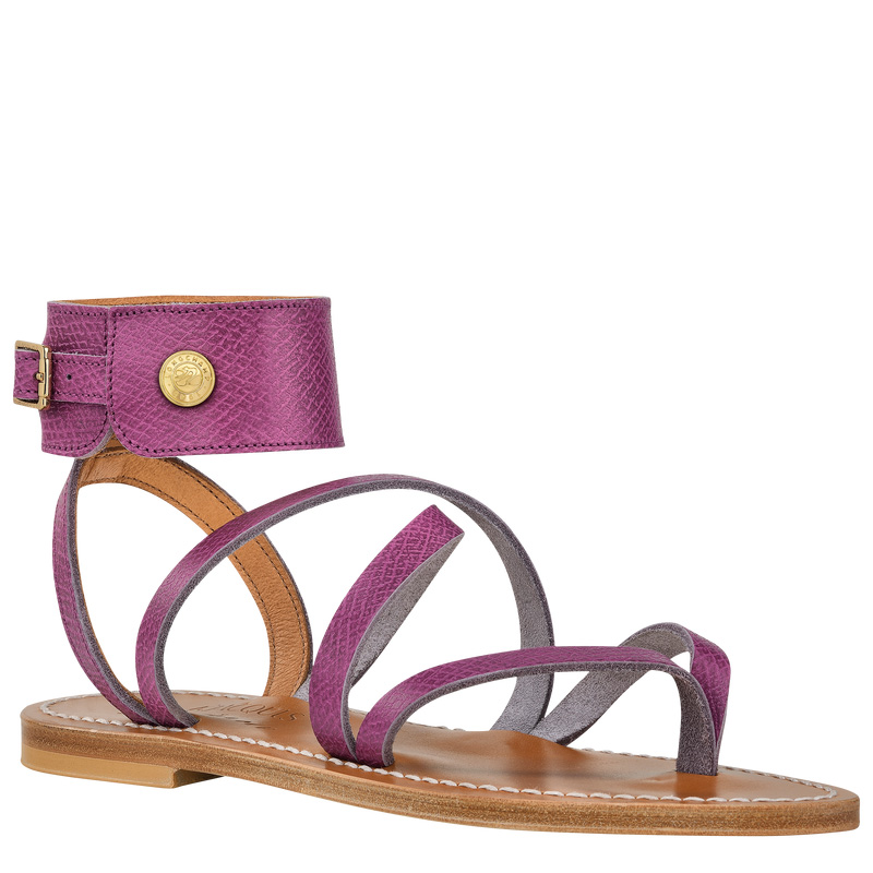 Longchamp |x K.Jacques Sandalen Violett – Leder |Violett