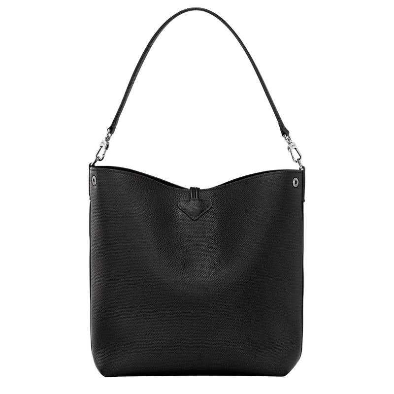 Longchamp |Le Roseau M Schultertasche Schwarz – Leder |Schwarz