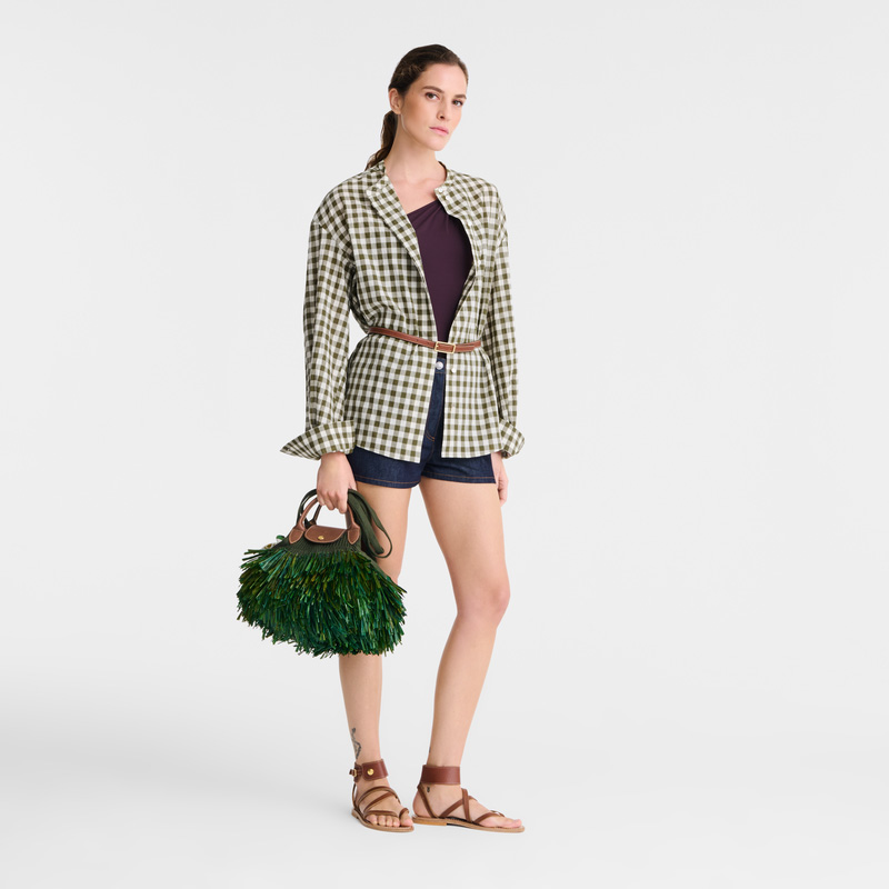 Longchamp |Le Pliage Filet L Netztasche Khaki – Canvas |Khaki