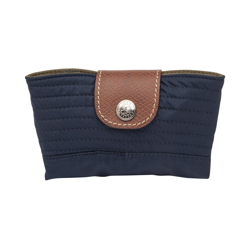 Longchamp |Wendbarer Fischerhut Marineblau/Artischocke – Technischer Taft |Marineblau/Artischocke