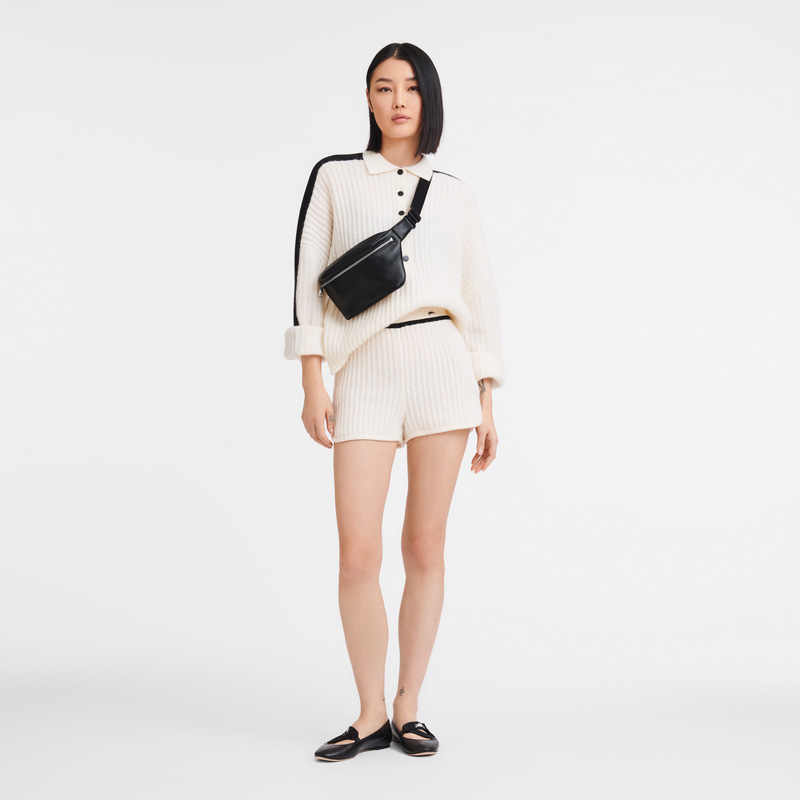 Longchamp |Le Foulonn M Gürteltasche Schwarz – Leder |Schwarz