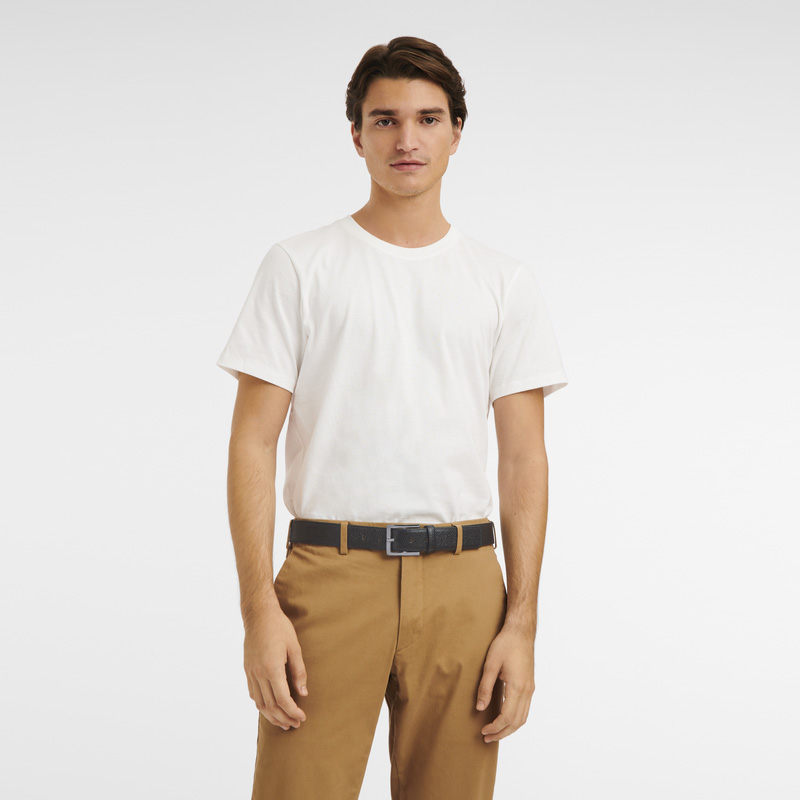 Longchamp |Le Pliage Herrengürtel Schwarz – Leder |Schwarz