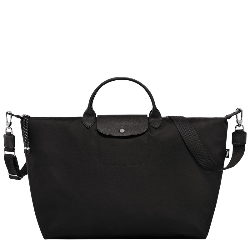 Longchamp |Le Pliage Energy L Reisetasche Schwarz – Recyceltes Canvas |Schwarz