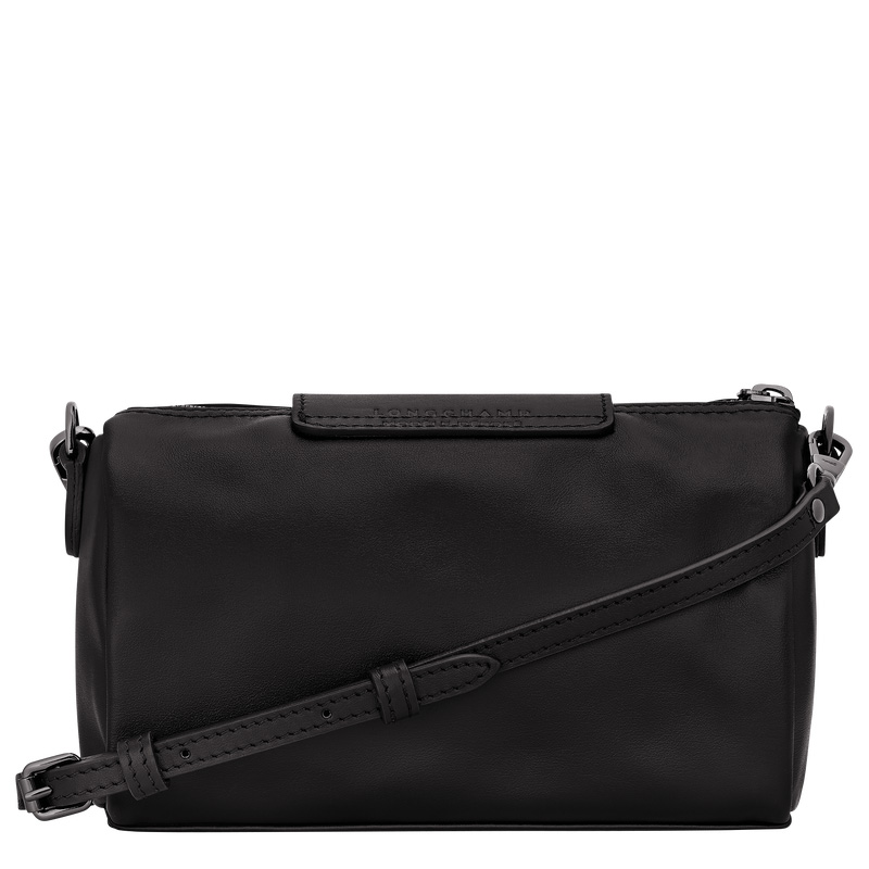 Longchamp |Le Pliage Xtra XS Umhängetasche, Schwarz – Leder |Schwarz