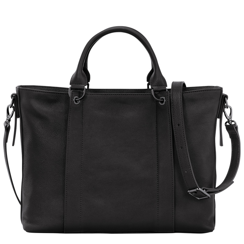 Longchamp |3D L Handtasche Schwarz – Leder |Schwarz Longchamp |3D L Handtasche Schwarz – Leder |Schwarz