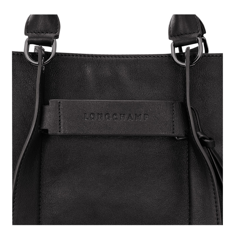 Longchamp |3D L Handtasche Schwarz – Leder |Schwarz Longchamp |3D L Handtasche Schwarz – Leder |Schwarz