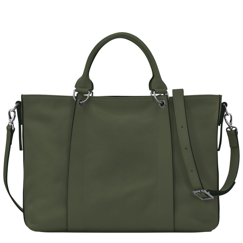 Longchamp |3D L Handtasche Khaki – Leder |Khaki